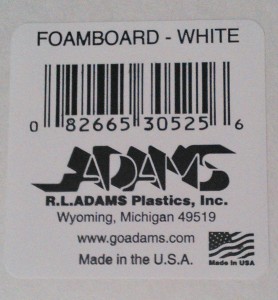 Just as a reference, here's the UPC tag from the foam board.